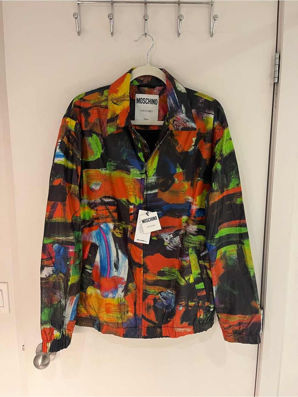 NWT Moschino Couture Multicolour Abstract Paint Jacket
